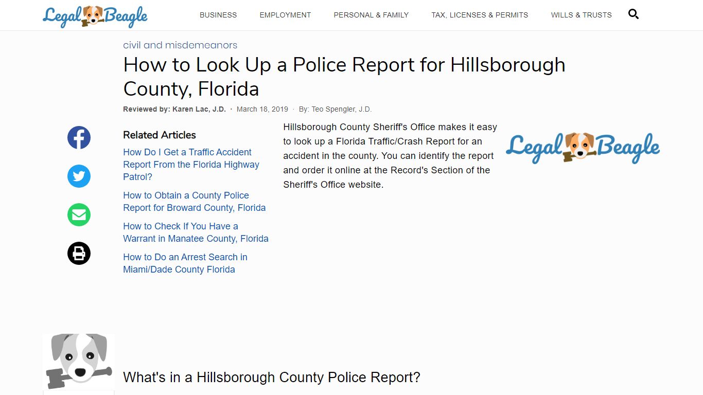 How to Look Up a Police Report for Hillsborough County, Florida